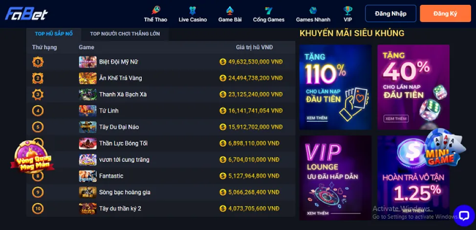 Khuyến mãi nạp tiền hàng ngày VN TOP88